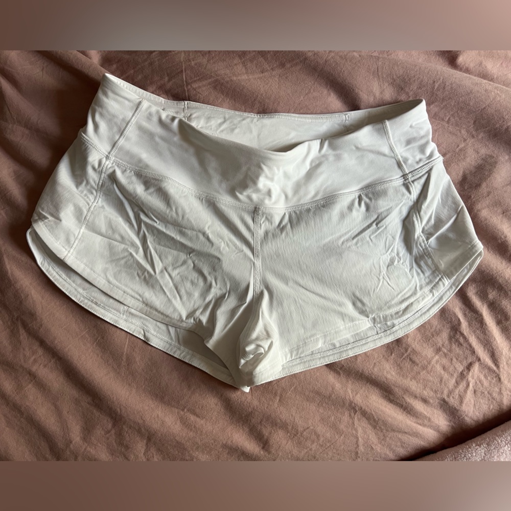 Lululemon white speed up shorts
